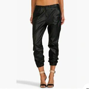 Rag & Bone Pajama Genuine Lamb Leather Black Jogger Pants sz 24
